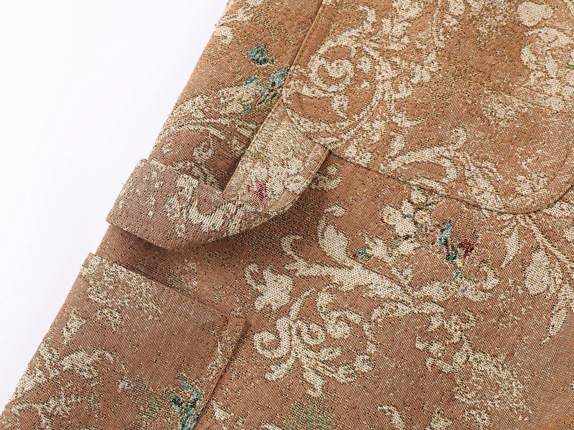 Vintage glamorous jacquard floral cargo pants