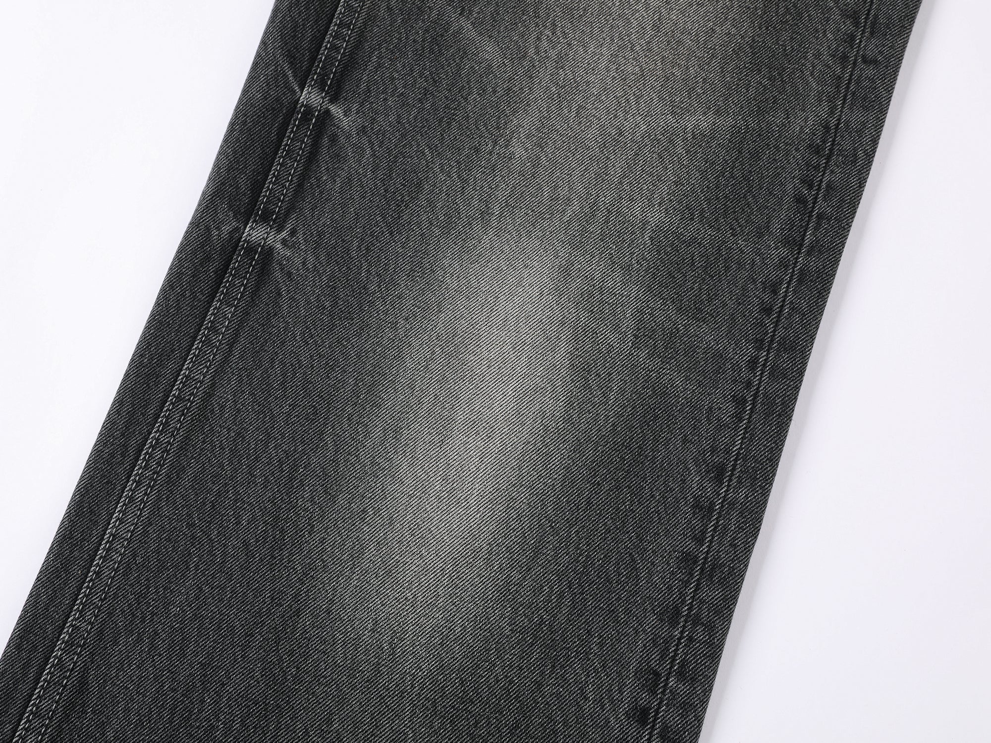 Black washed straight-leg jeans