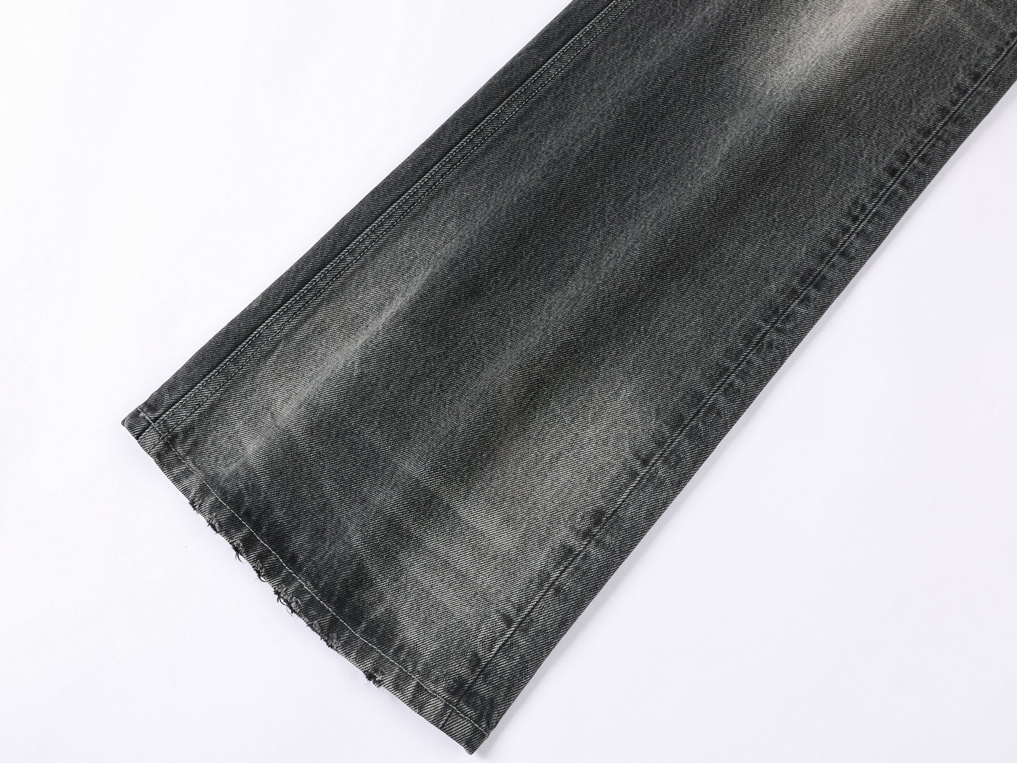 Black washed straight-leg jeans