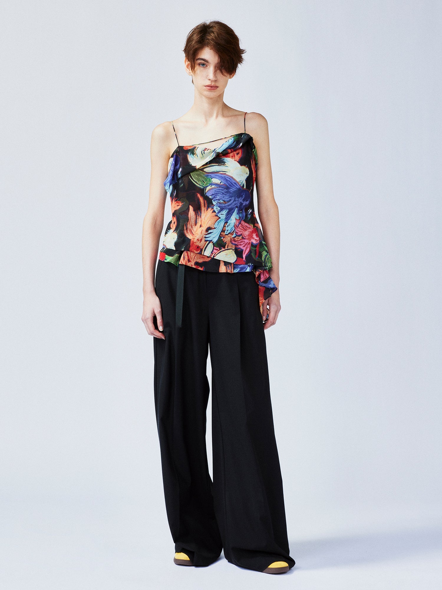 "Magical and enchanting" surreal electronic goldfish camisole top