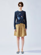 "Sweet and elegant" surreal goldfish velvet long-sleeve T-shirt