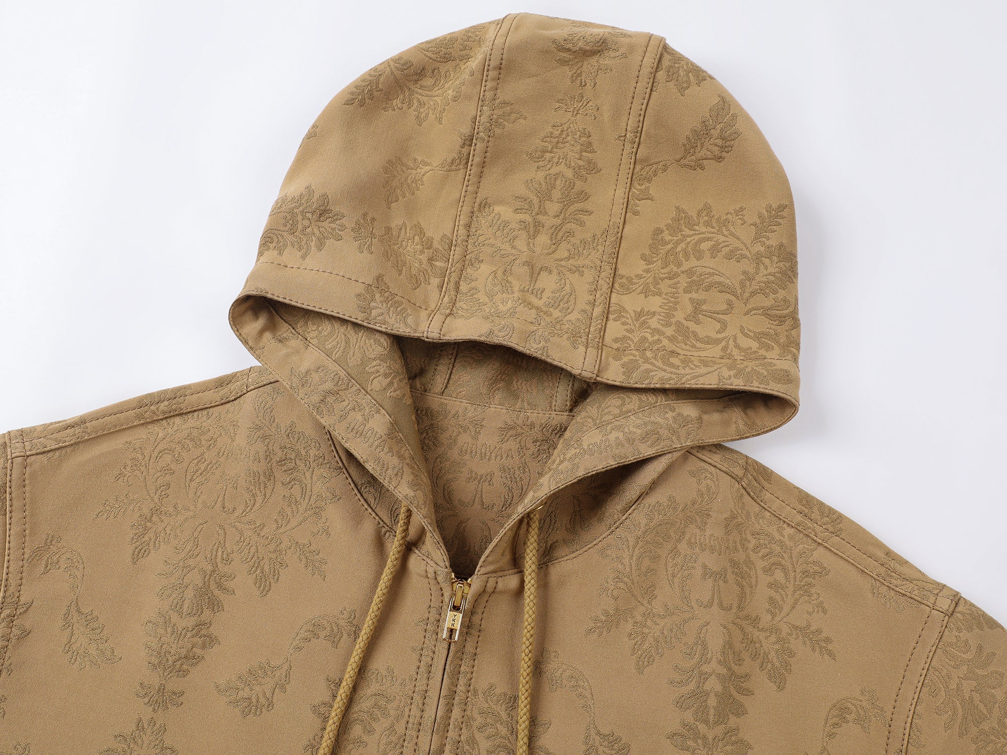 Nostalgia-evoking classic jacquard zip-up hoodie