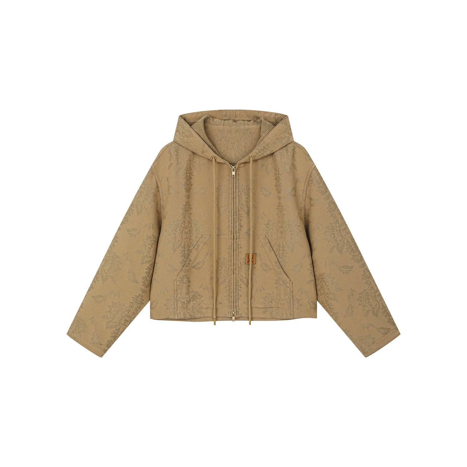 Nostalgia-evoking classic jacquard zip-up hoodie