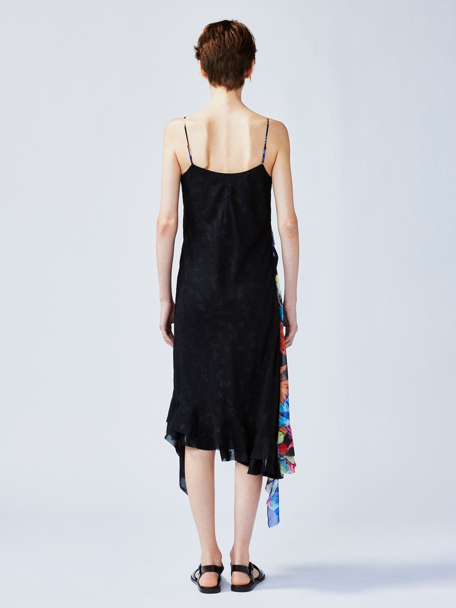 "Magical and enchanting" surreal electronic goldfish slip dress