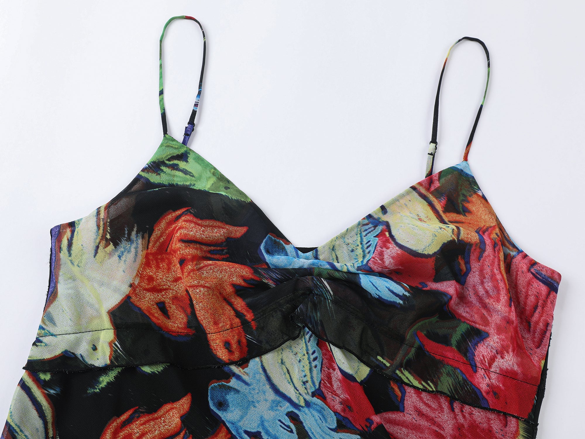 "Magical and enchanting" surreal electronic goldfish slip dress