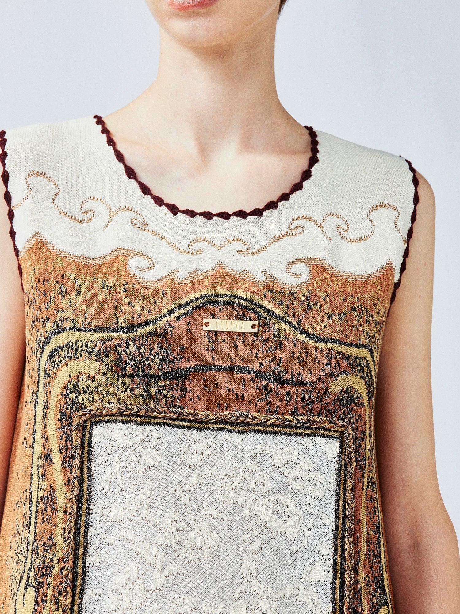 "Waiting for your return" dog pattern sweater dress