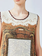 "Waiting for your return" dog pattern sweater dress