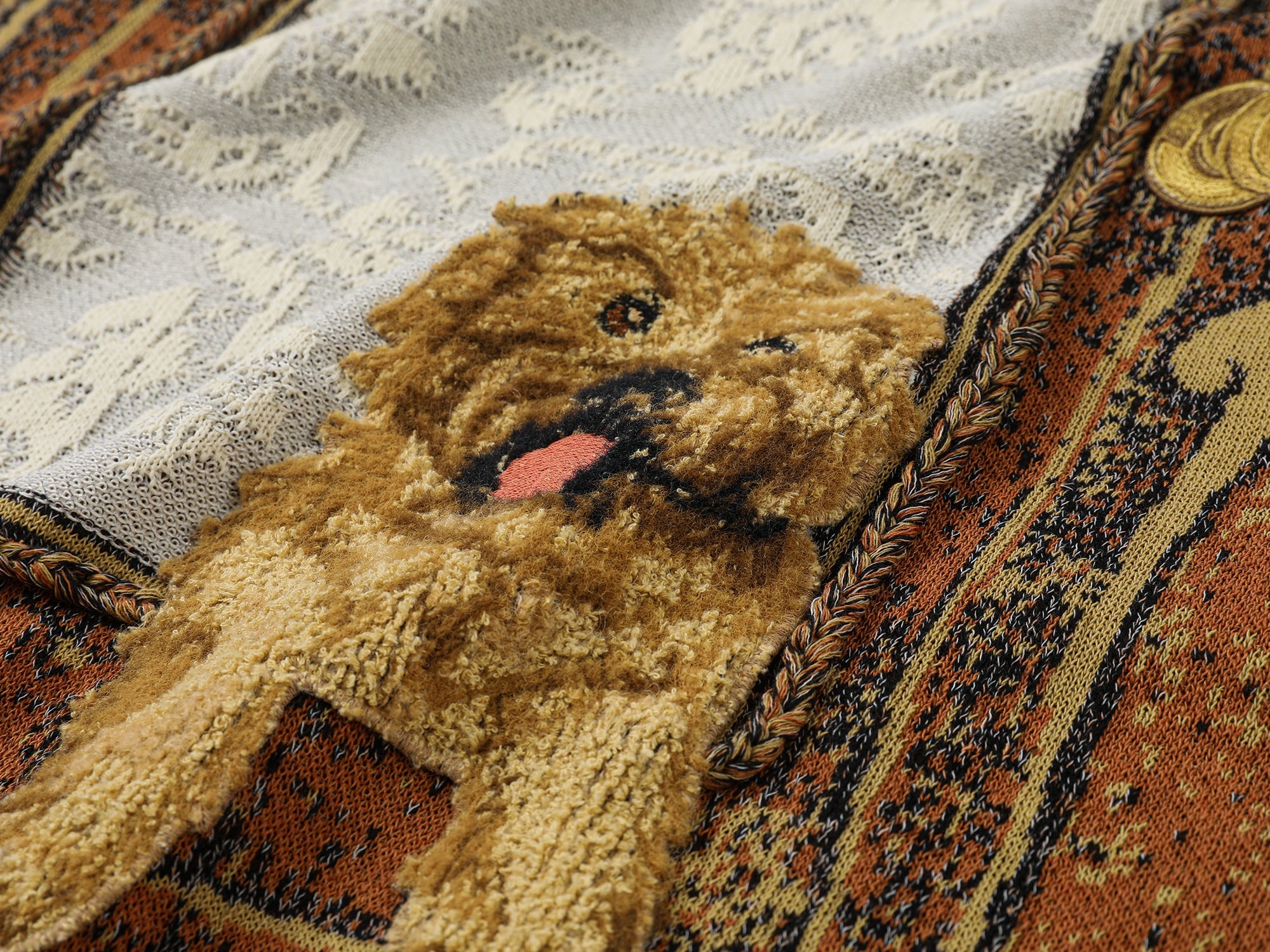 "Waiting for your return" dog pattern sweater dress