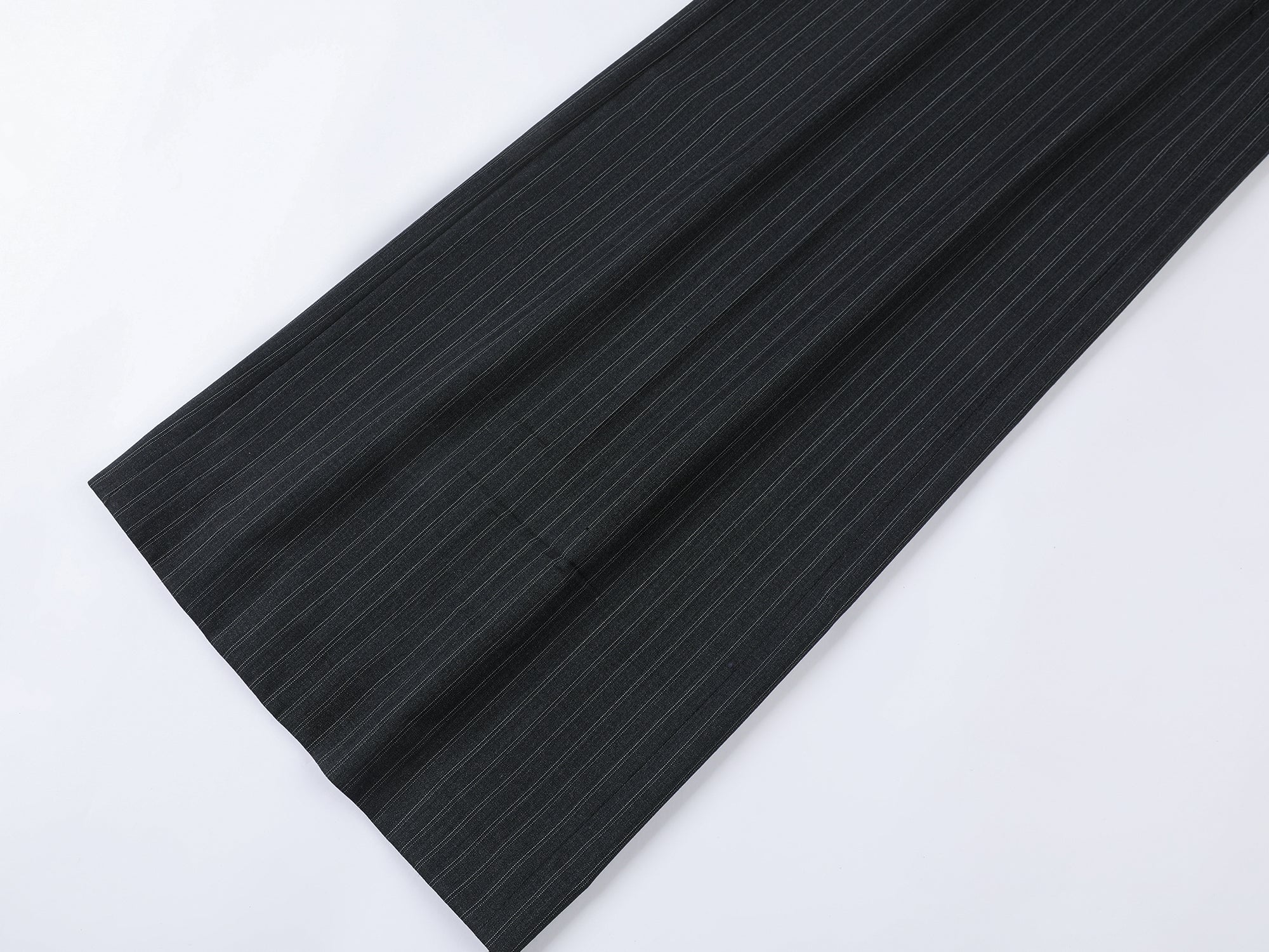 Pulled pleated suit pants with authentic wear marks