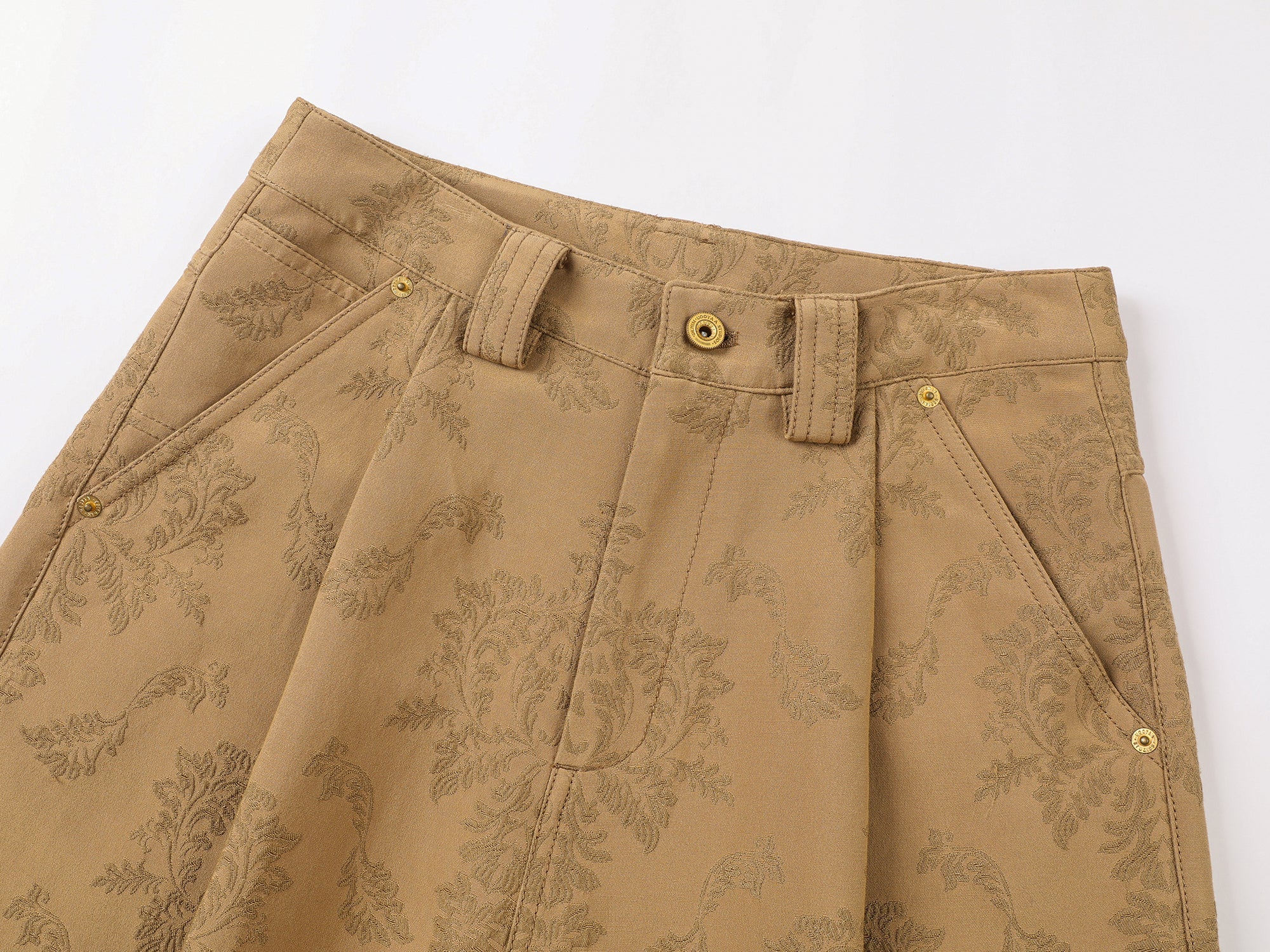 Nostalgia-evoking classic jacquard cargo pants