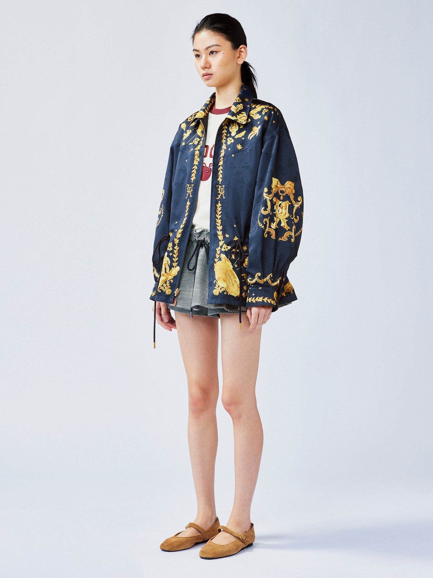 Playful and stylish finely woven plaid mini skirt with a hidden twist