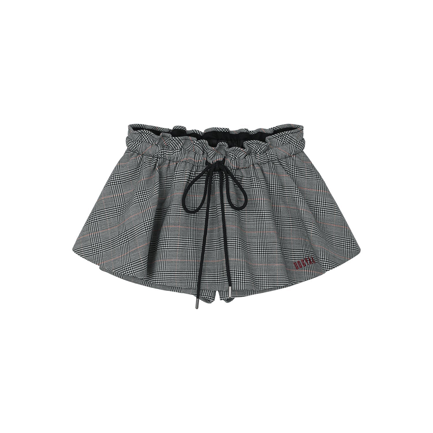 Playful and stylish finely woven plaid mini skirt with a hidden twist