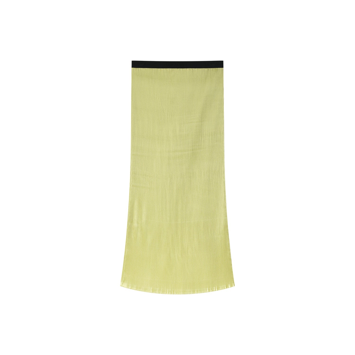 Glamorous and vibrant lime green pleated midi skirt