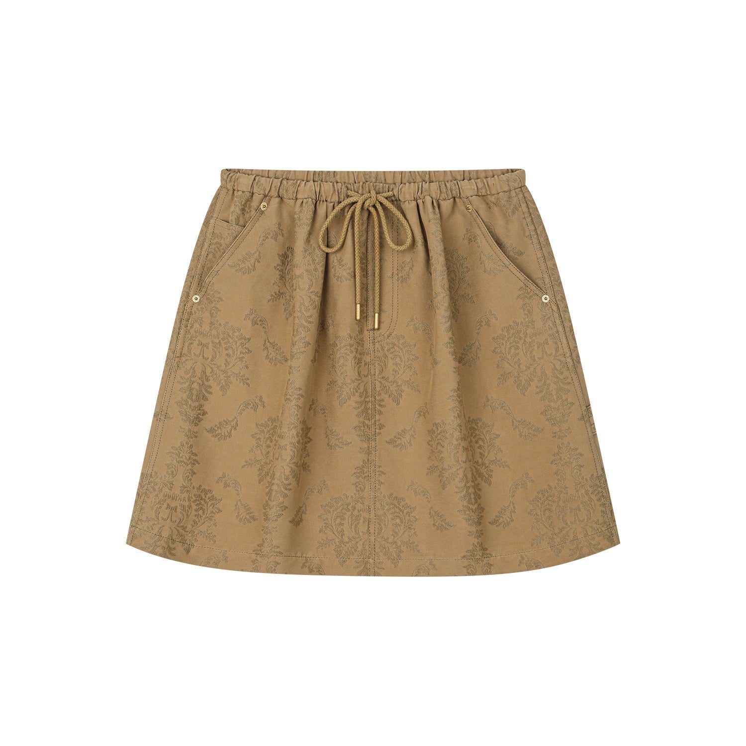 Nostalgia-evoking classic jacquard cargo skirt