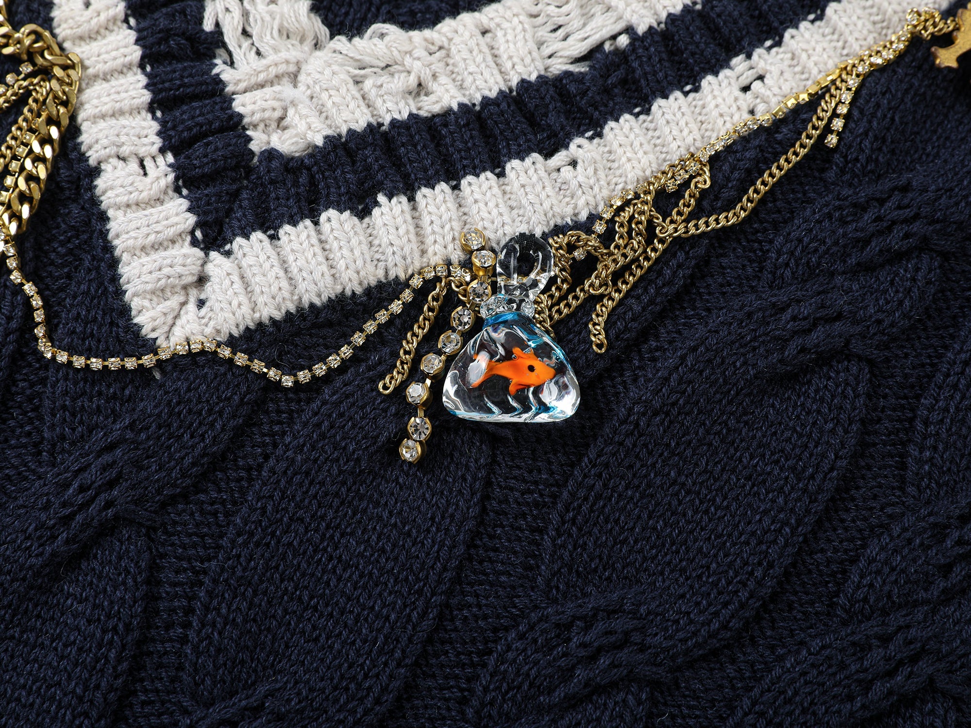 Charmingly playful diamond chain knit vest