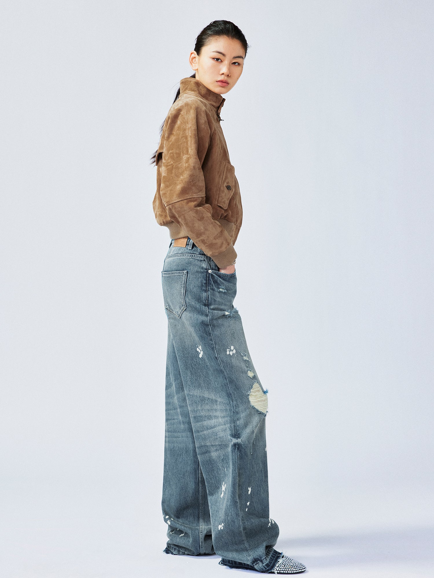 Vintage sheepskin Harrington jacket