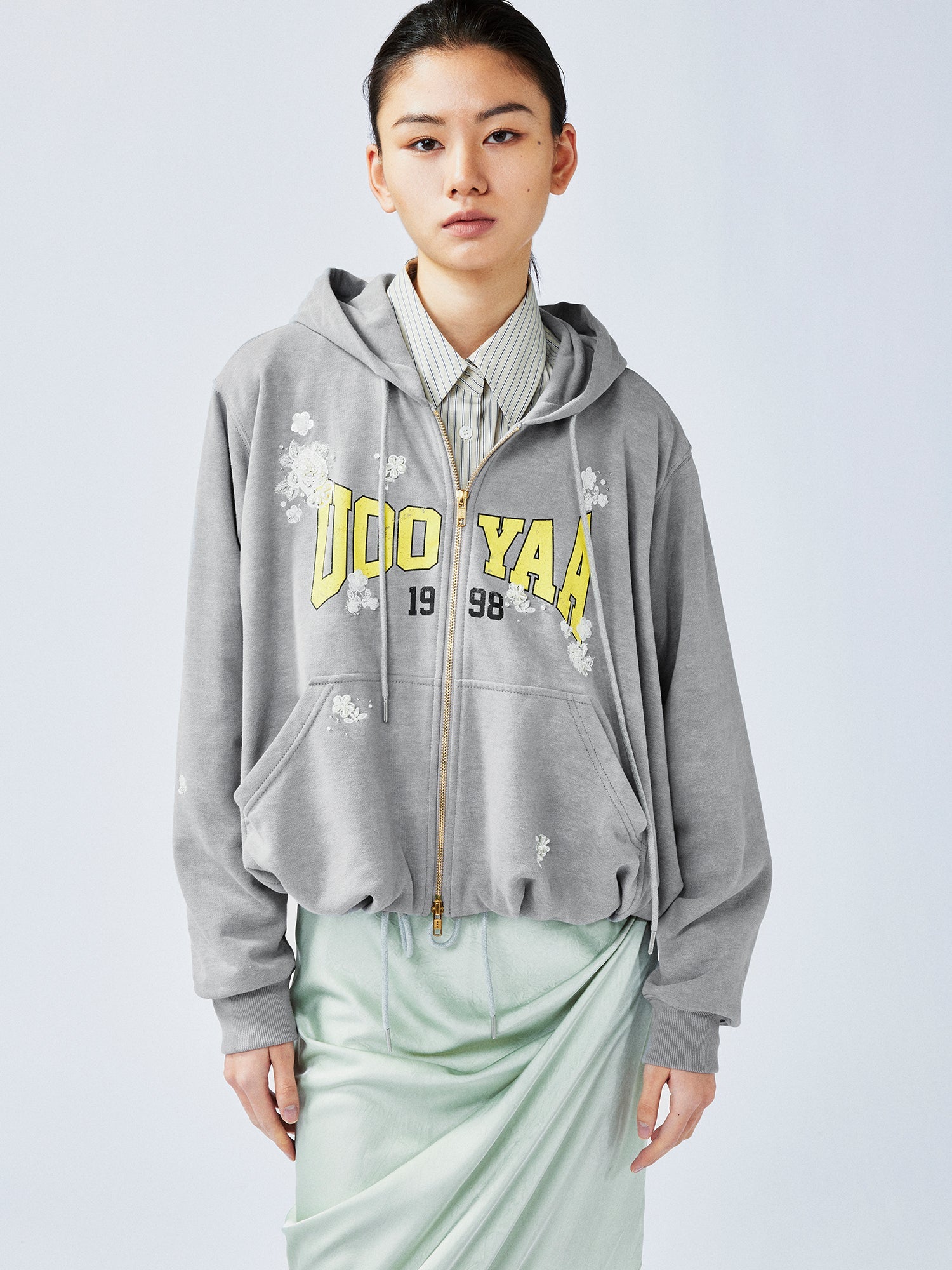 Glamorous beaded bud sweatshirt jacket