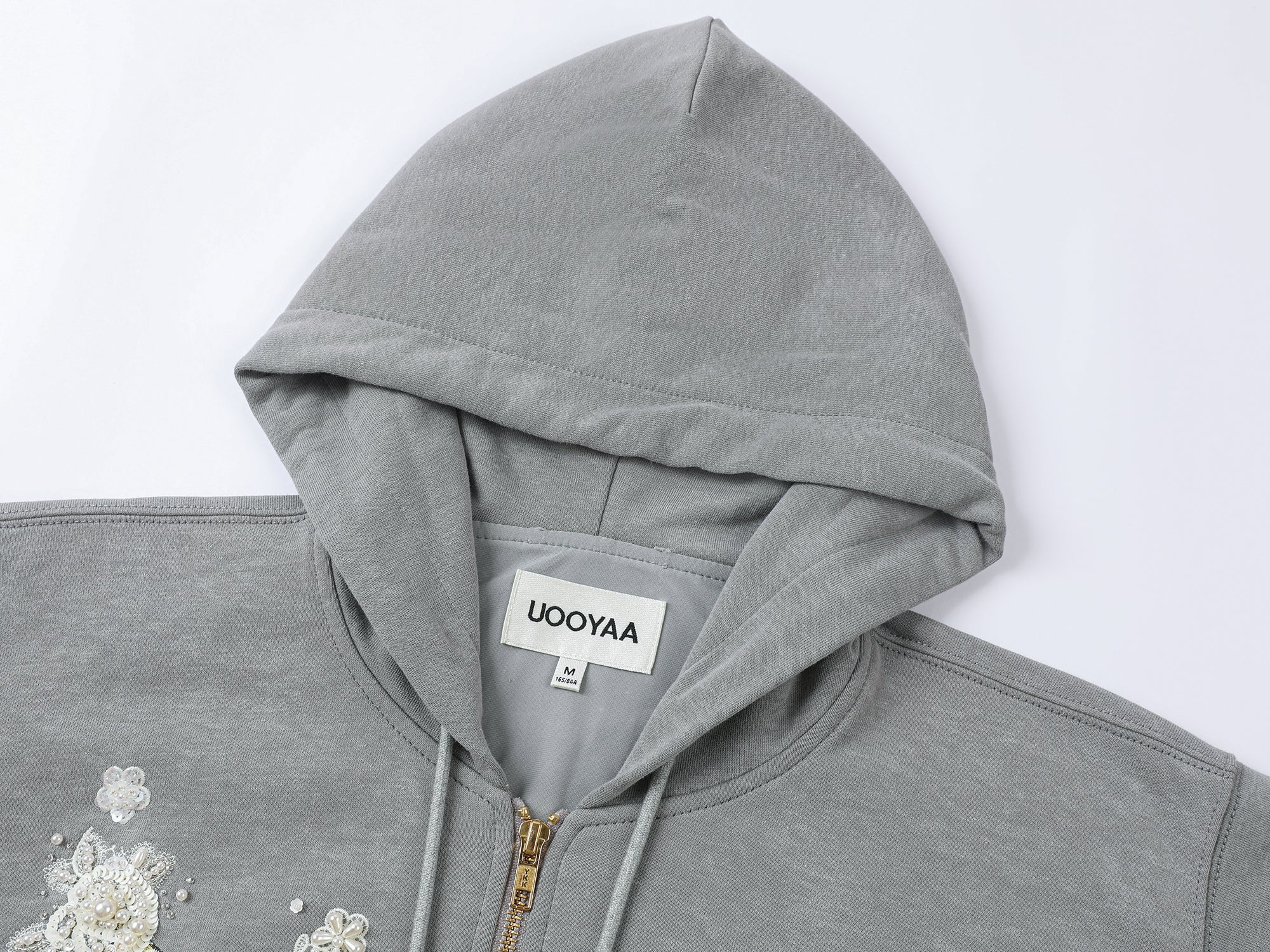 Glamorous beaded bud sweatshirt jacket