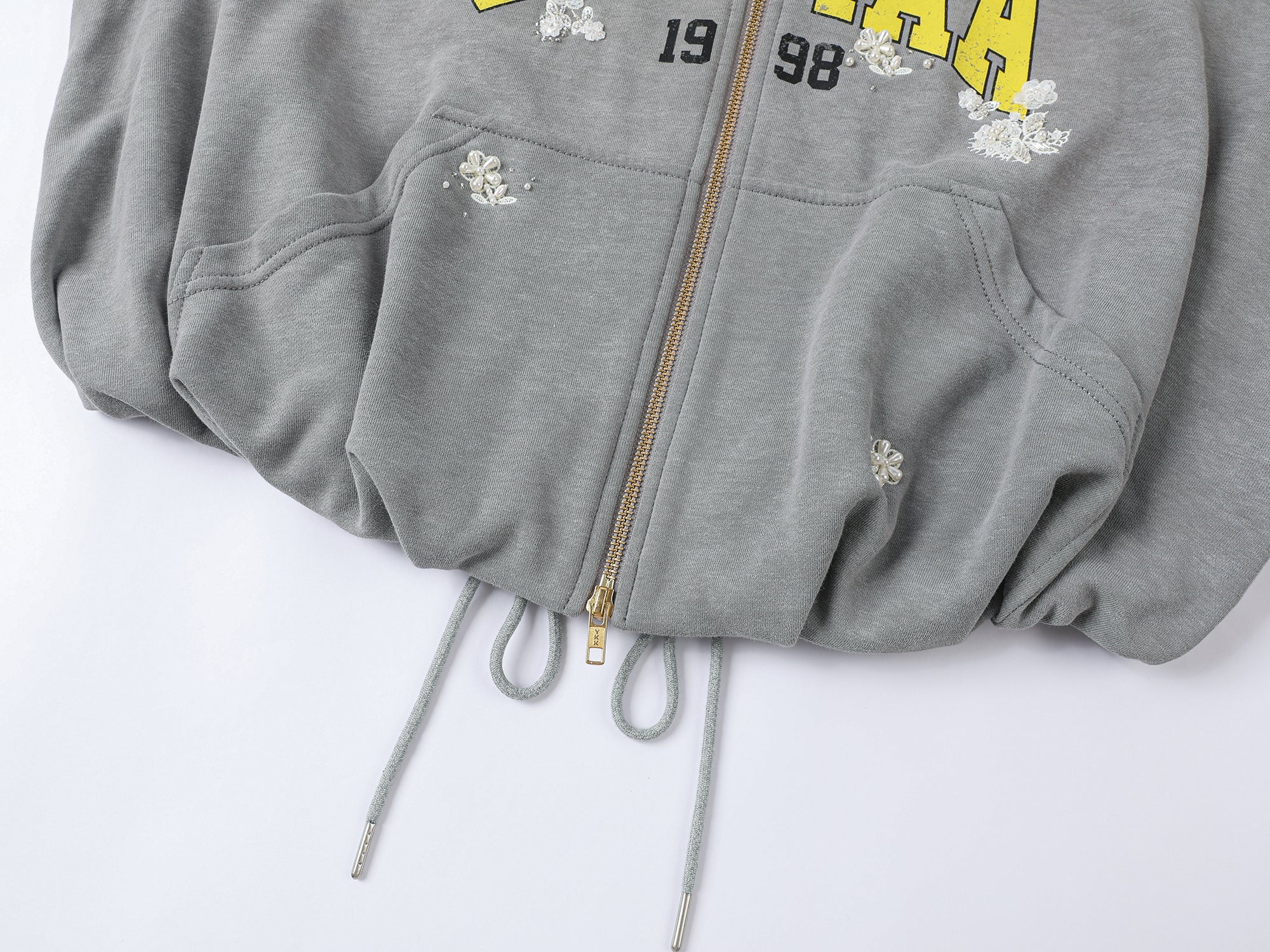 Glamorous beaded bud sweatshirt jacket