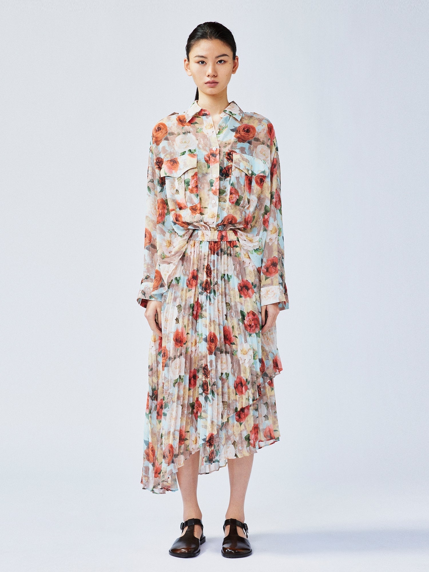 Shirt-tucked into skirt dress