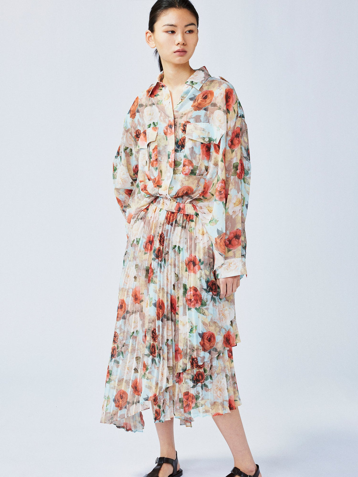 Shirt-tucked into skirt dress