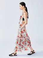 New Vintage romantic rose suspender dress