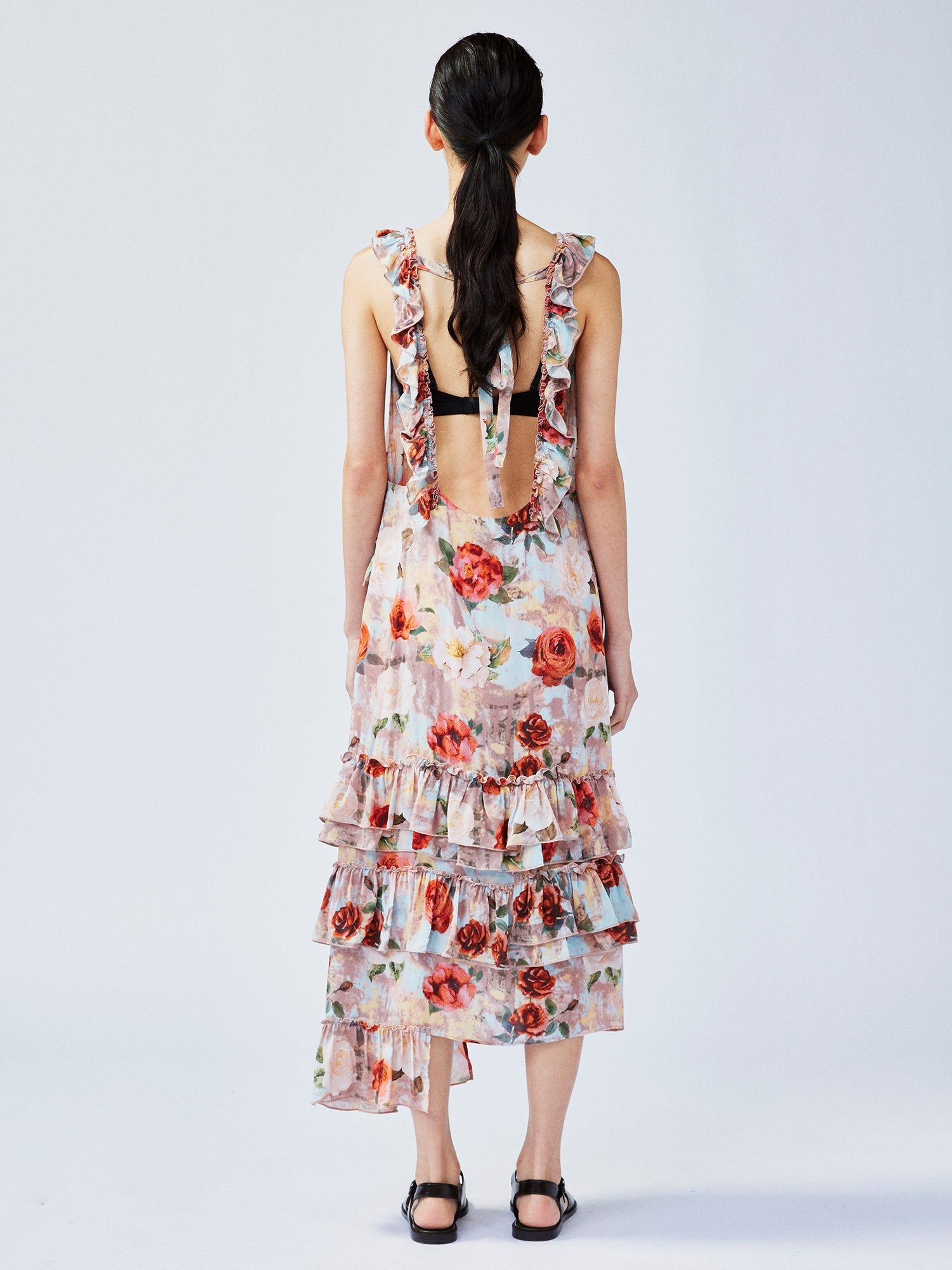 New Vintage romantic rose suspender dress