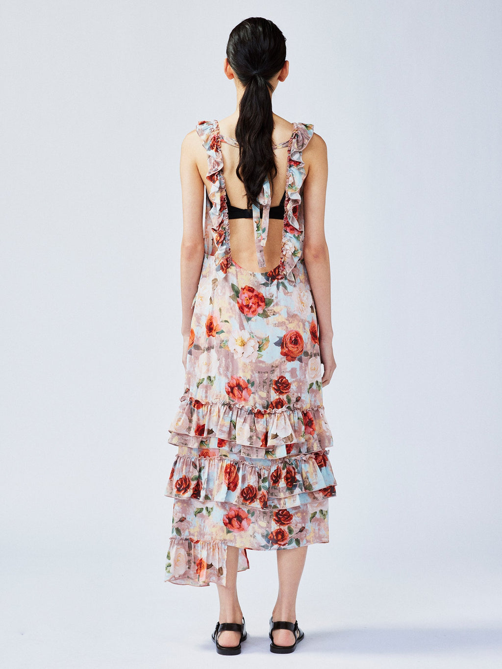 New Vintage romantic rose suspender dress