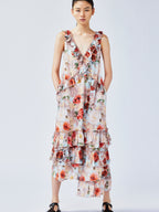 New Vintage romantic rose suspender dress