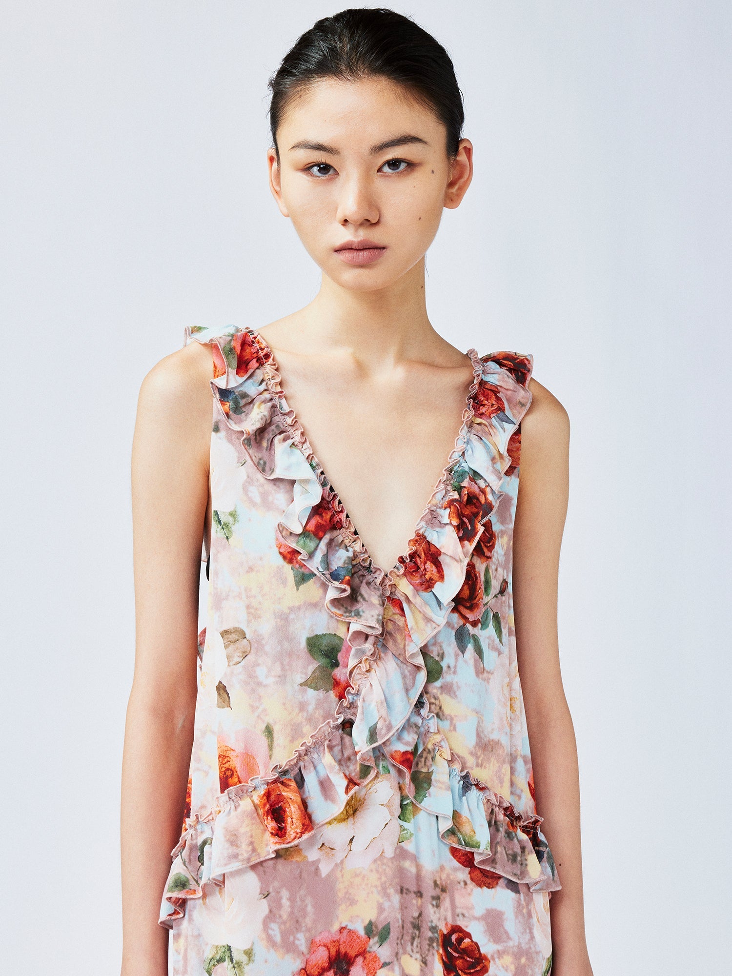 New Vintage romantic rose suspender dress