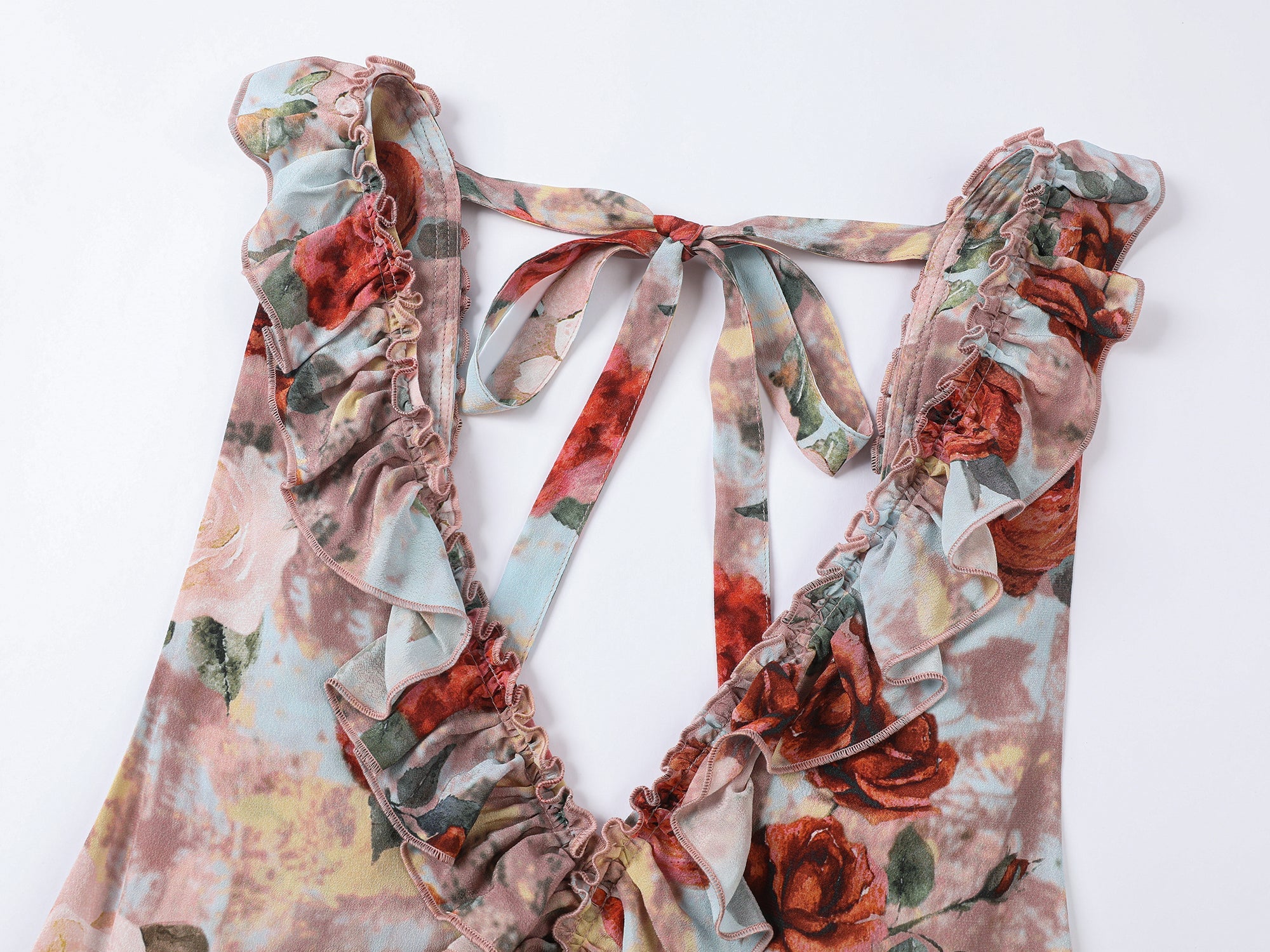 New Vintage romantic rose suspender dress