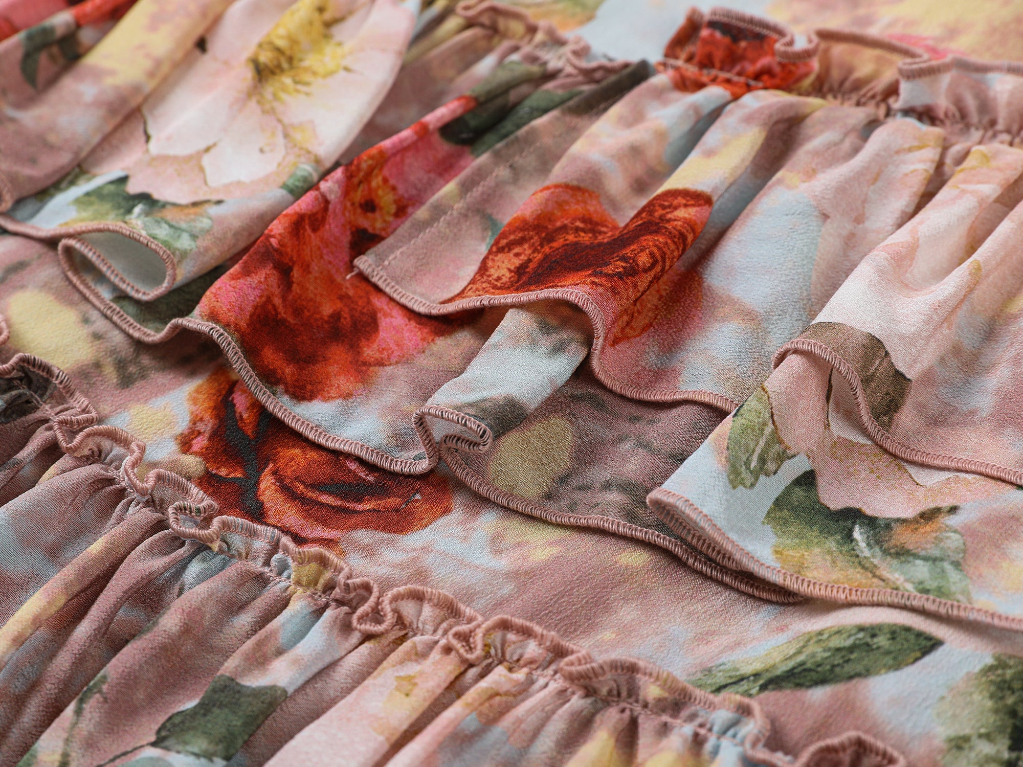 New Vintage romantic rose suspender dress