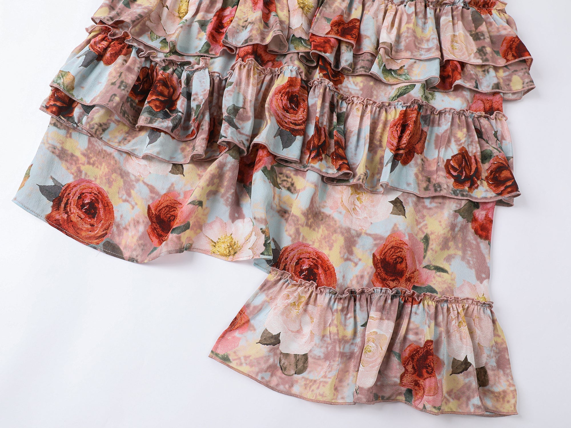 New Vintage romantic rose suspender dress