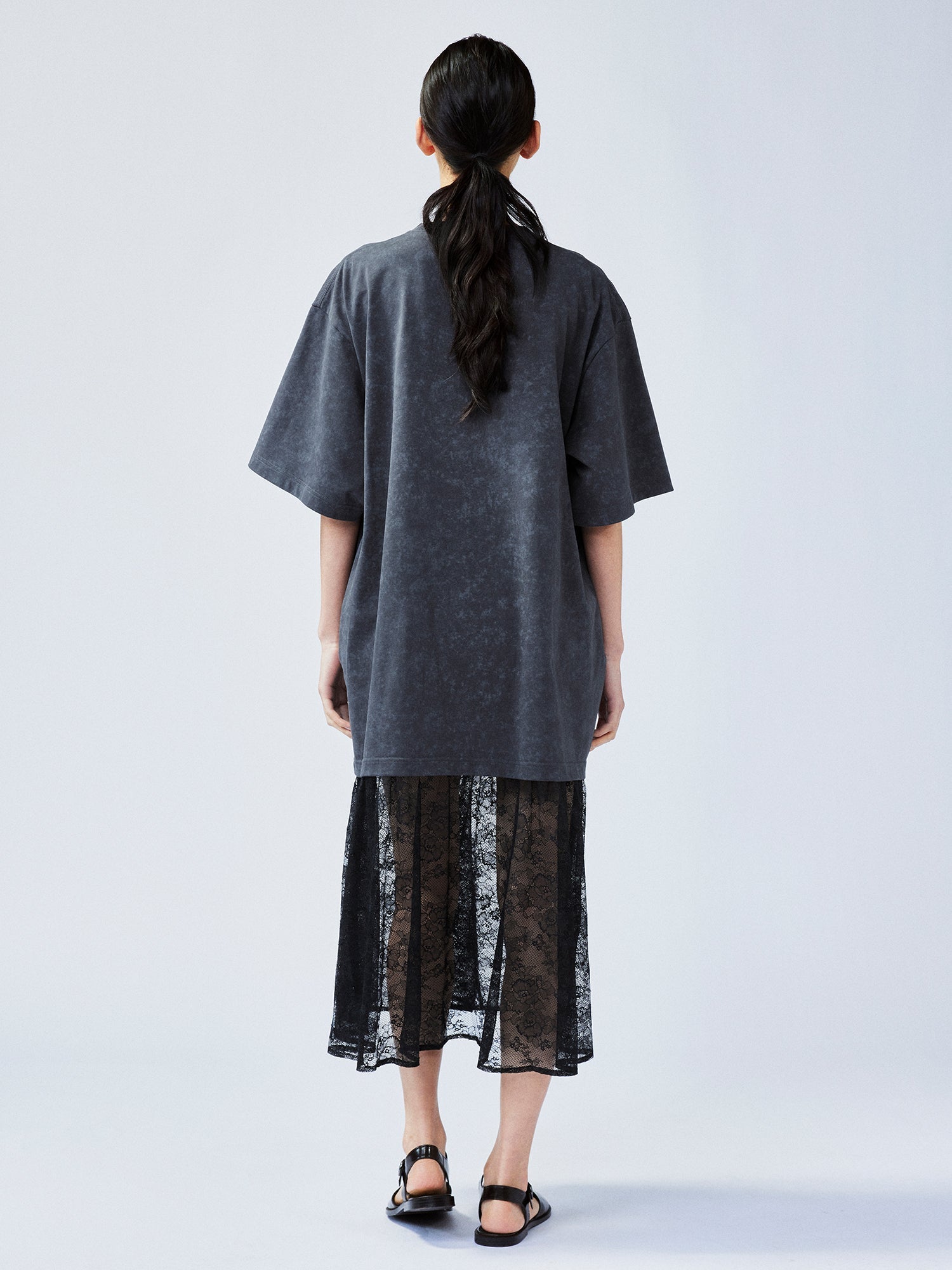 Playfully witty "UFO beaming cat" graphic T-shirt dress