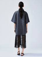 Playfully witty "UFO beaming cat" graphic T-shirt dress