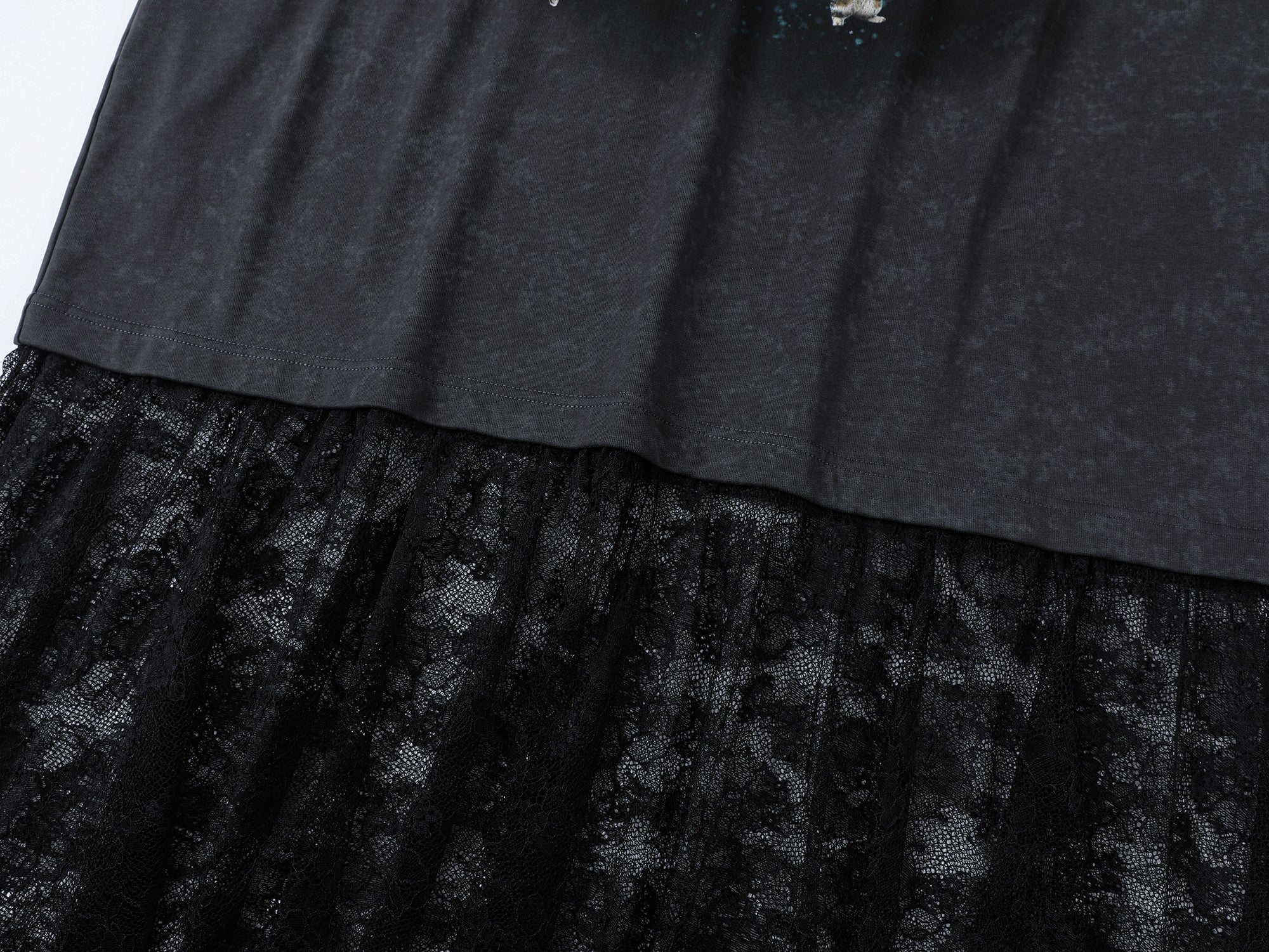 Playfully witty "UFO beaming cat" graphic T-shirt dress