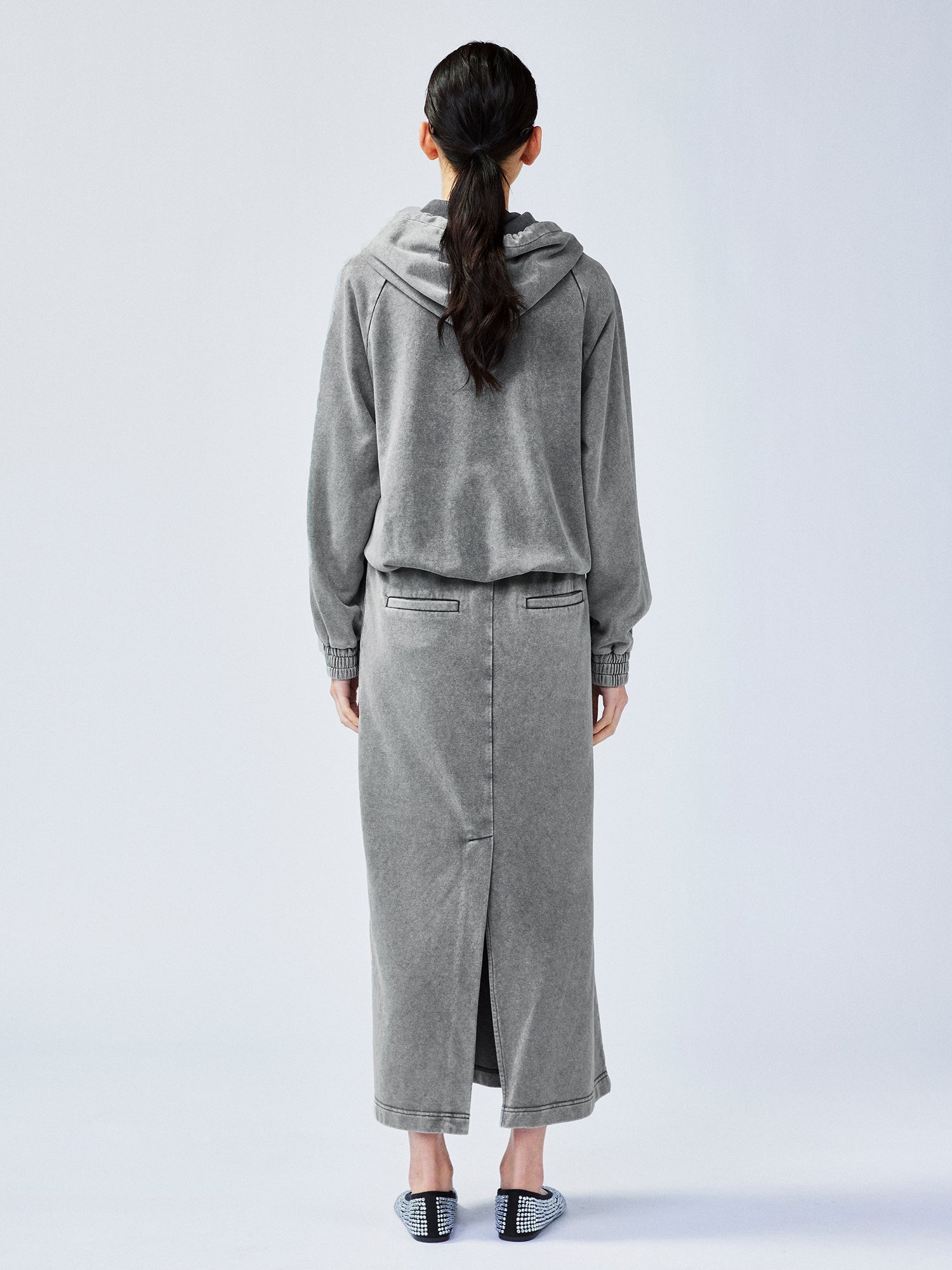 Sweater-tucked skirt dress