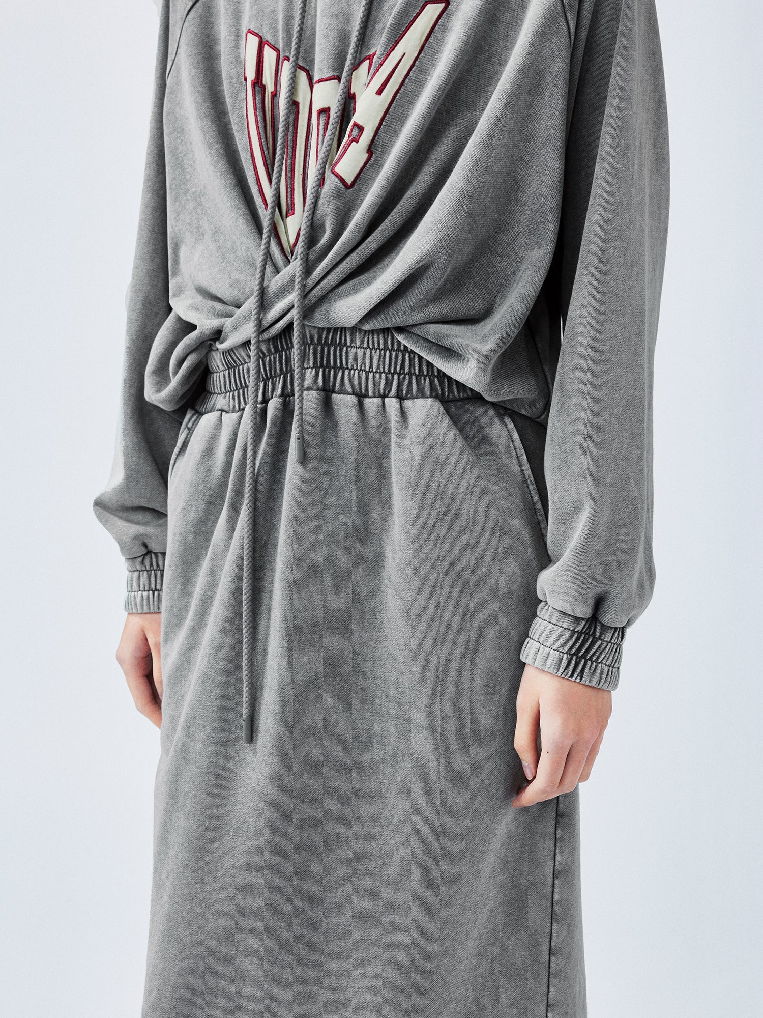 Sweater-tucked skirt dress