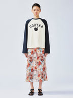 New Vintage romantic rose pleated skirt
