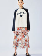 New Vintage romantic rose pleated skirt