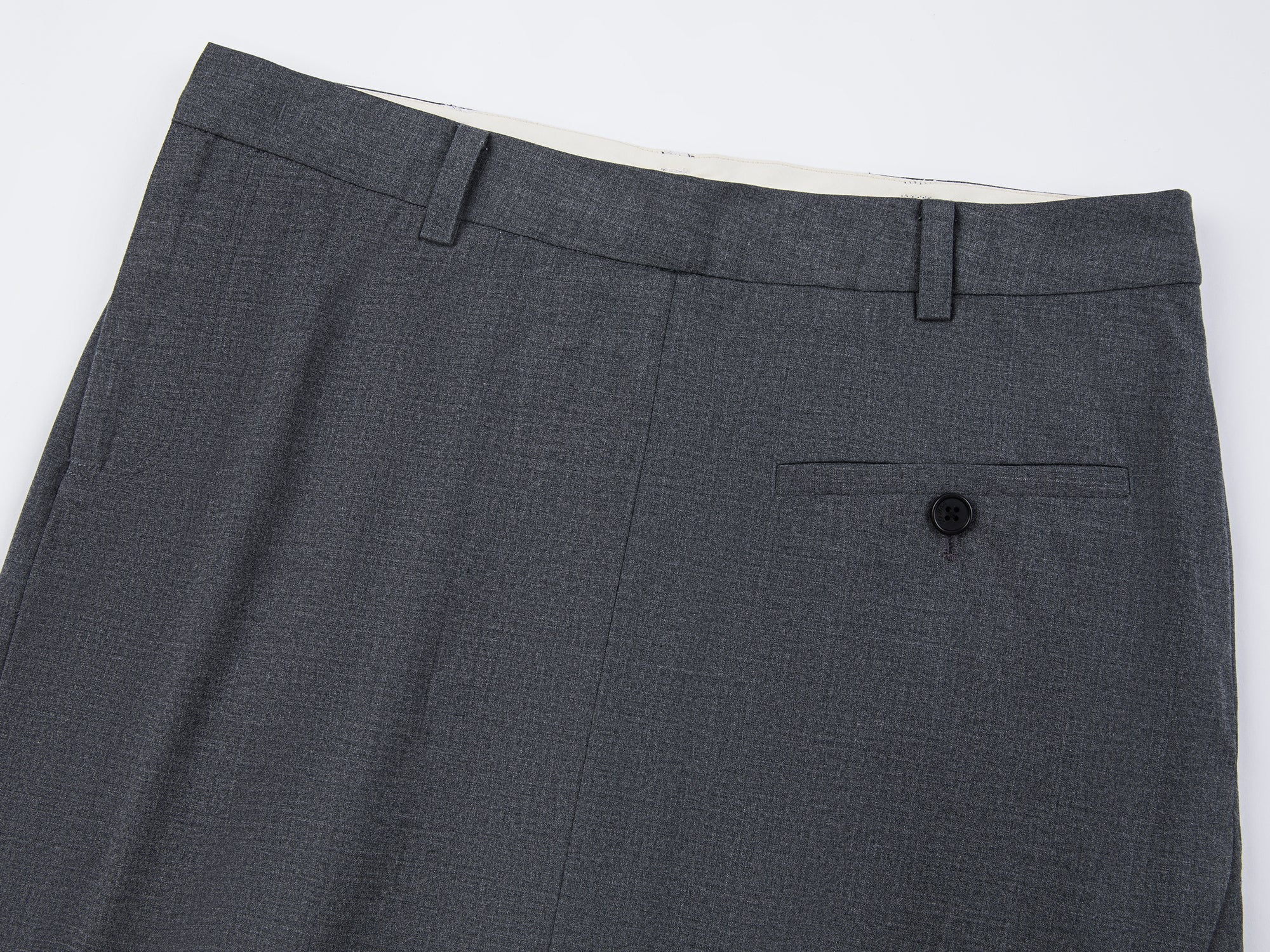 A misaligned suit layered-look skirt