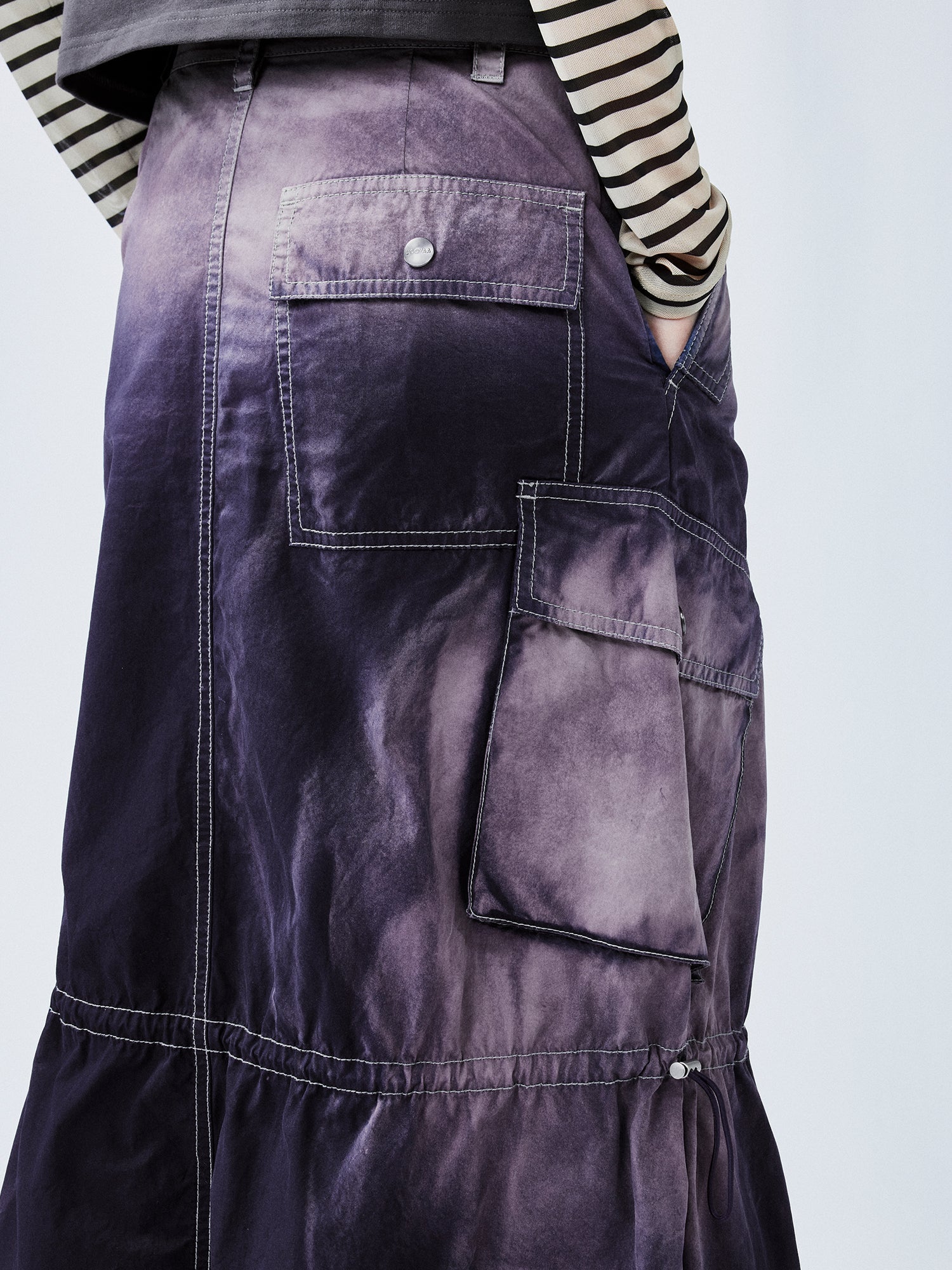 Gradient fade paratrooper waisted skirt