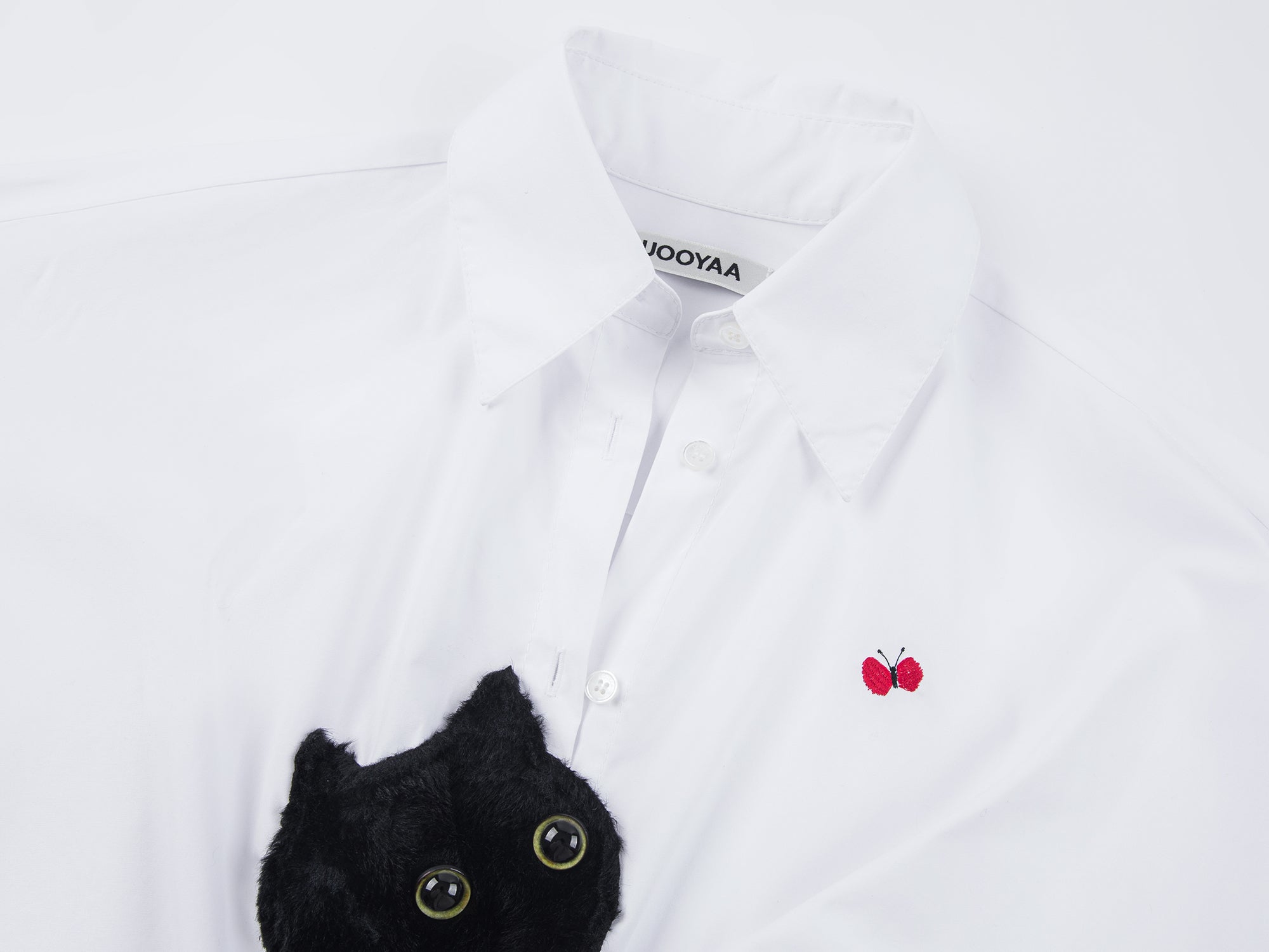 Playful cat chasing butterfly shirt