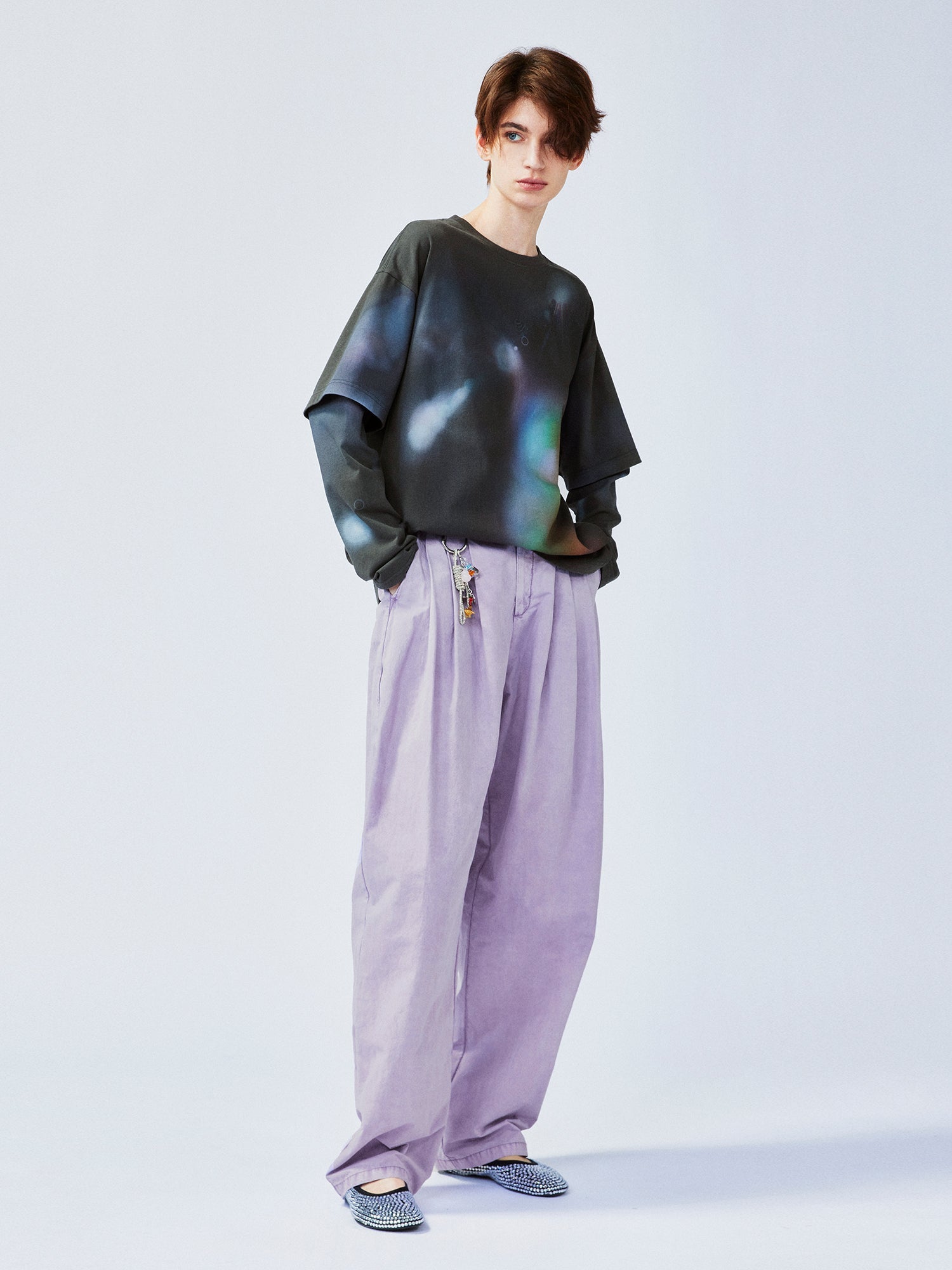 Dreamy halo cat layered T-shirt