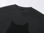 ぽっちゃり黒猫フェイクツーピースTシャツ
