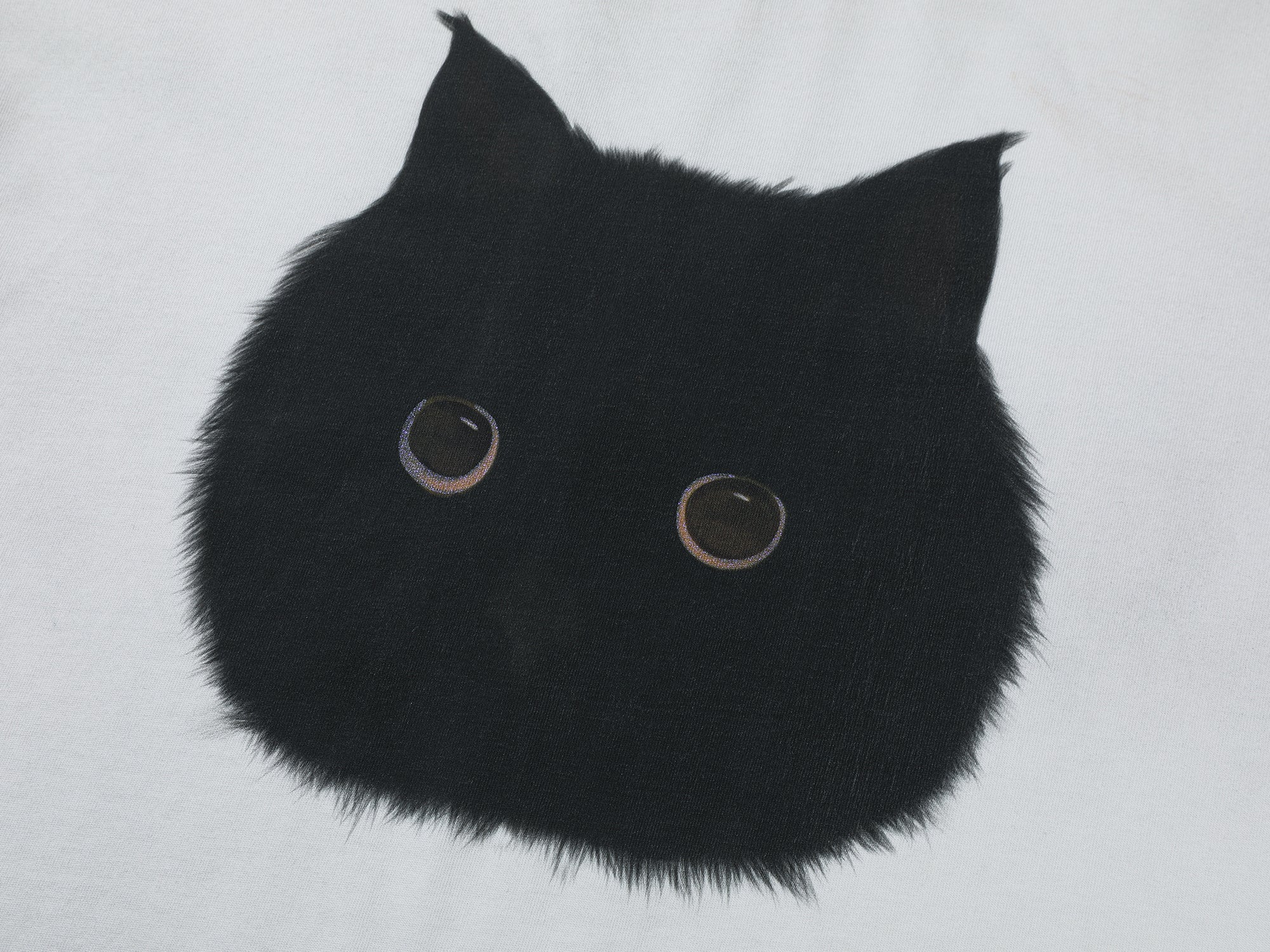 Chubby black cat faux two-piece T-shirt