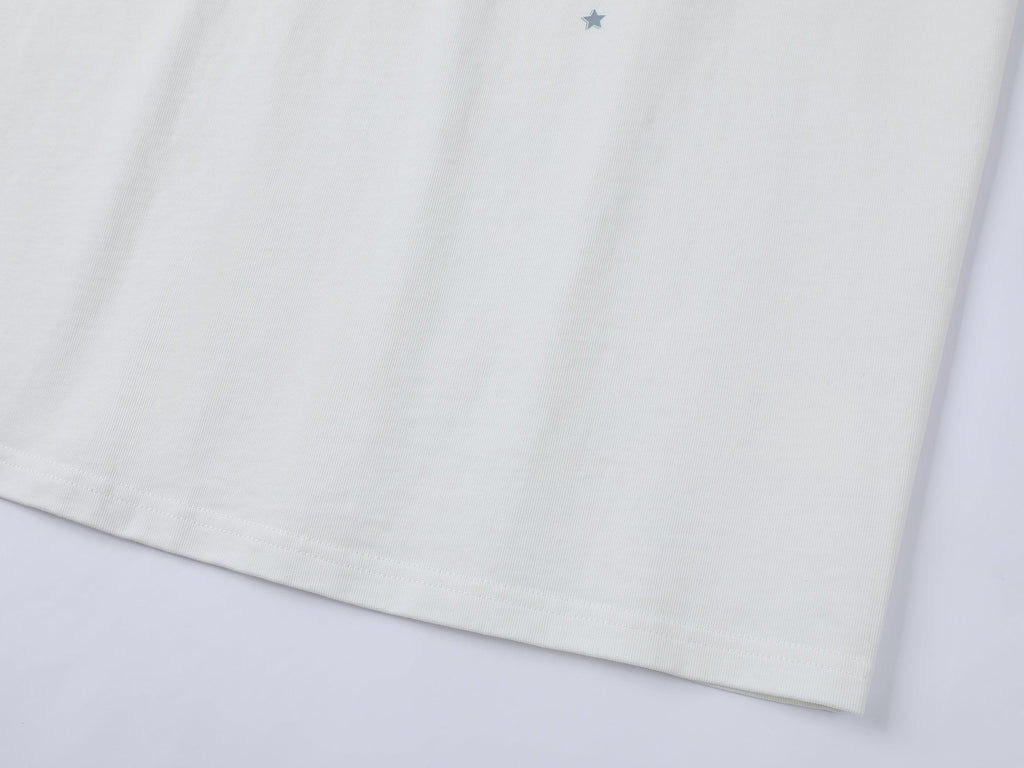 Playful sticker patch long-sleeve T-shirt