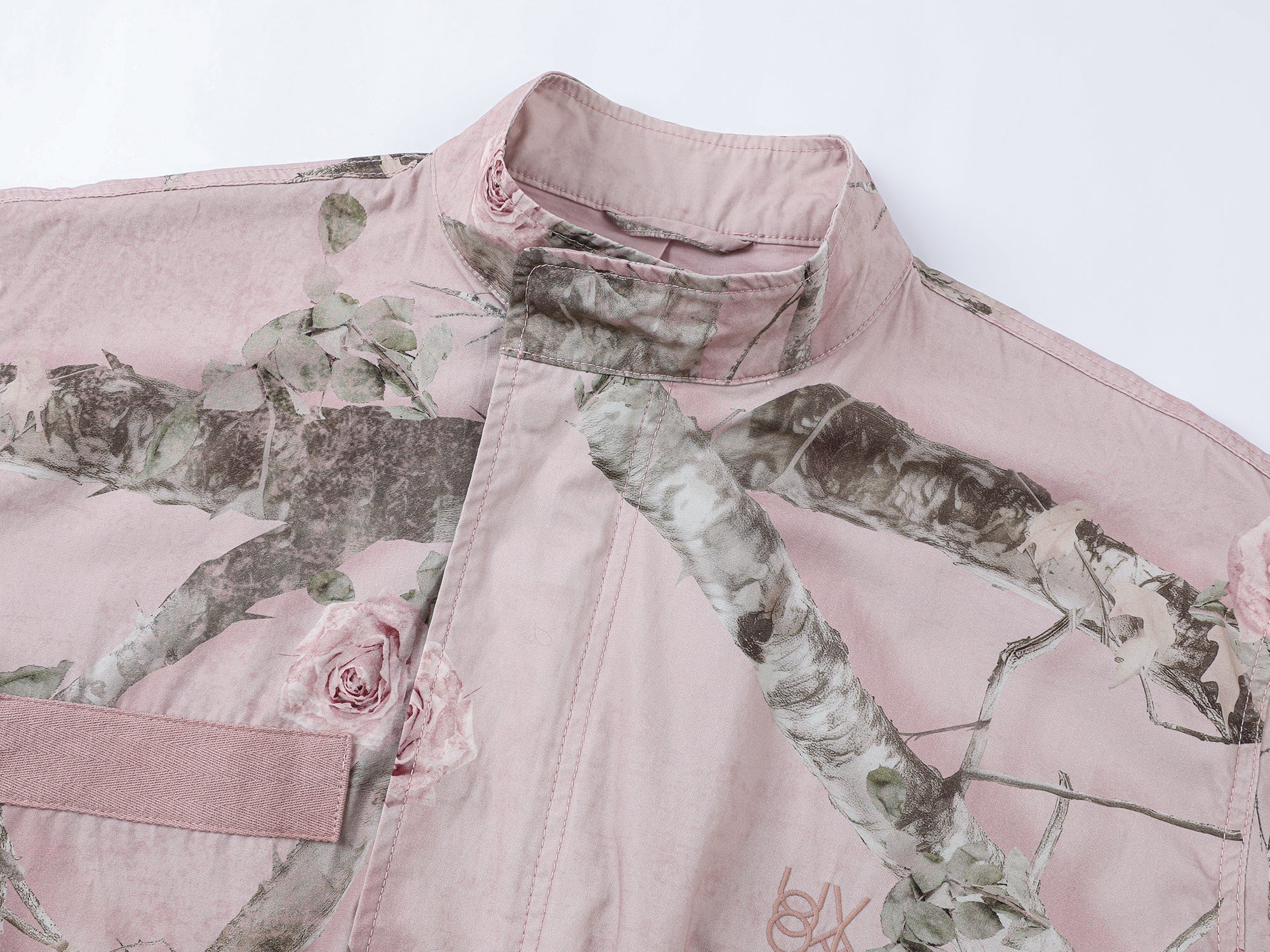 Rose tree pattern camo parka trench coat