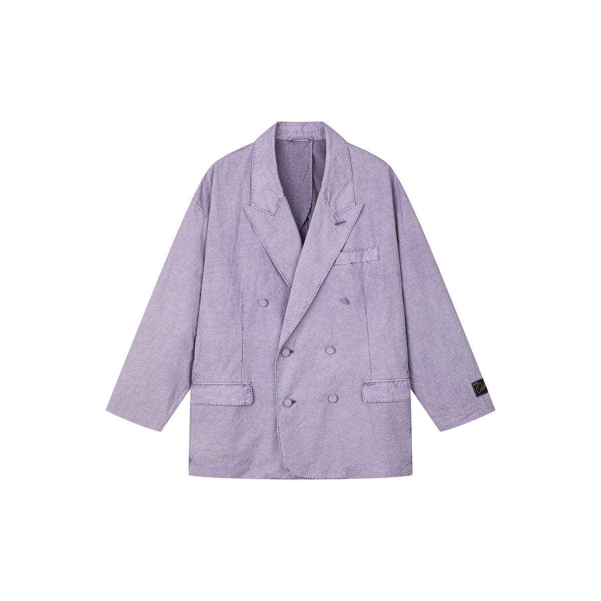 Youthful and romantic double-breasted gun flap collar blazer