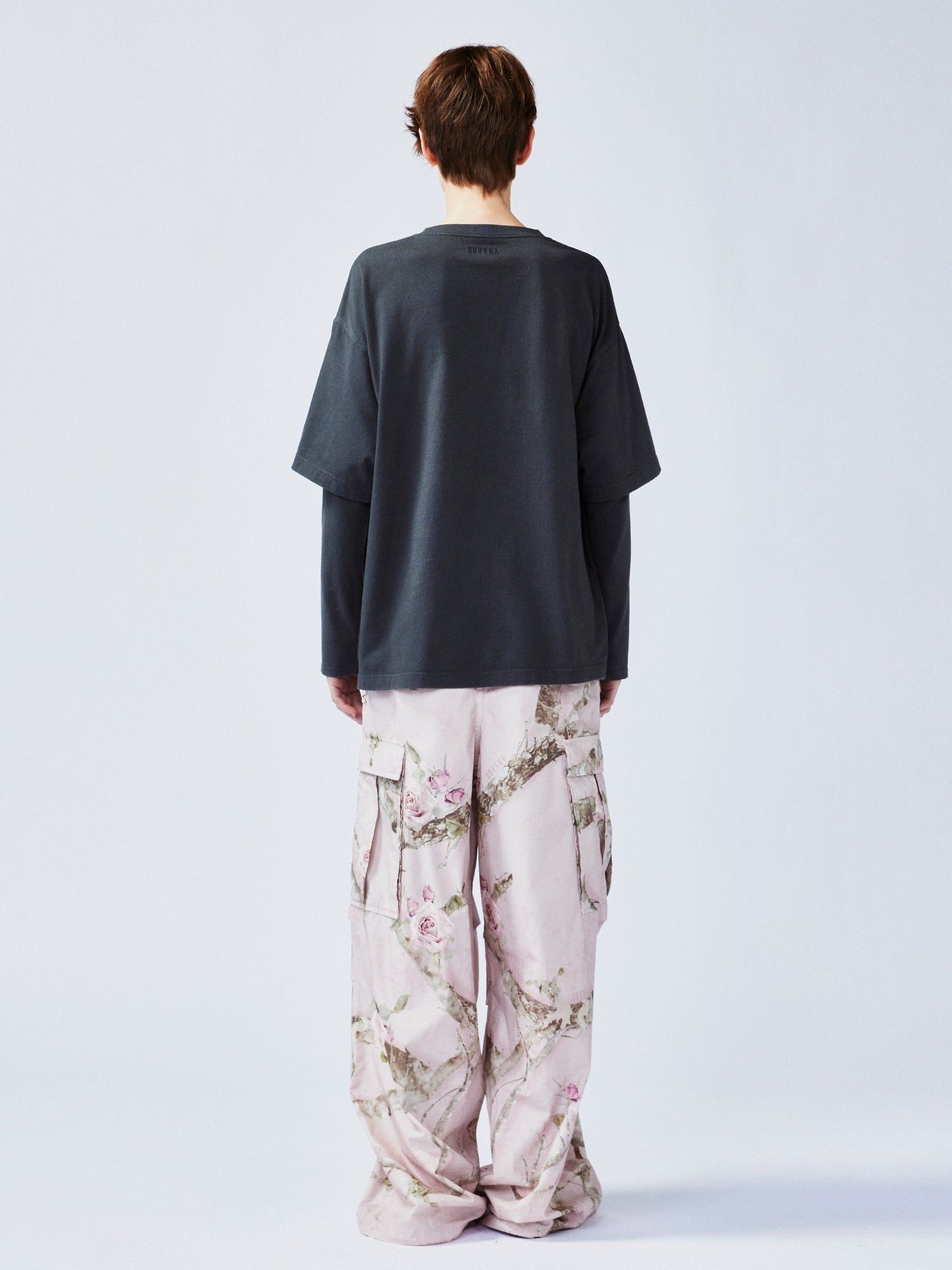 Rose tree pattern camo cargo pants